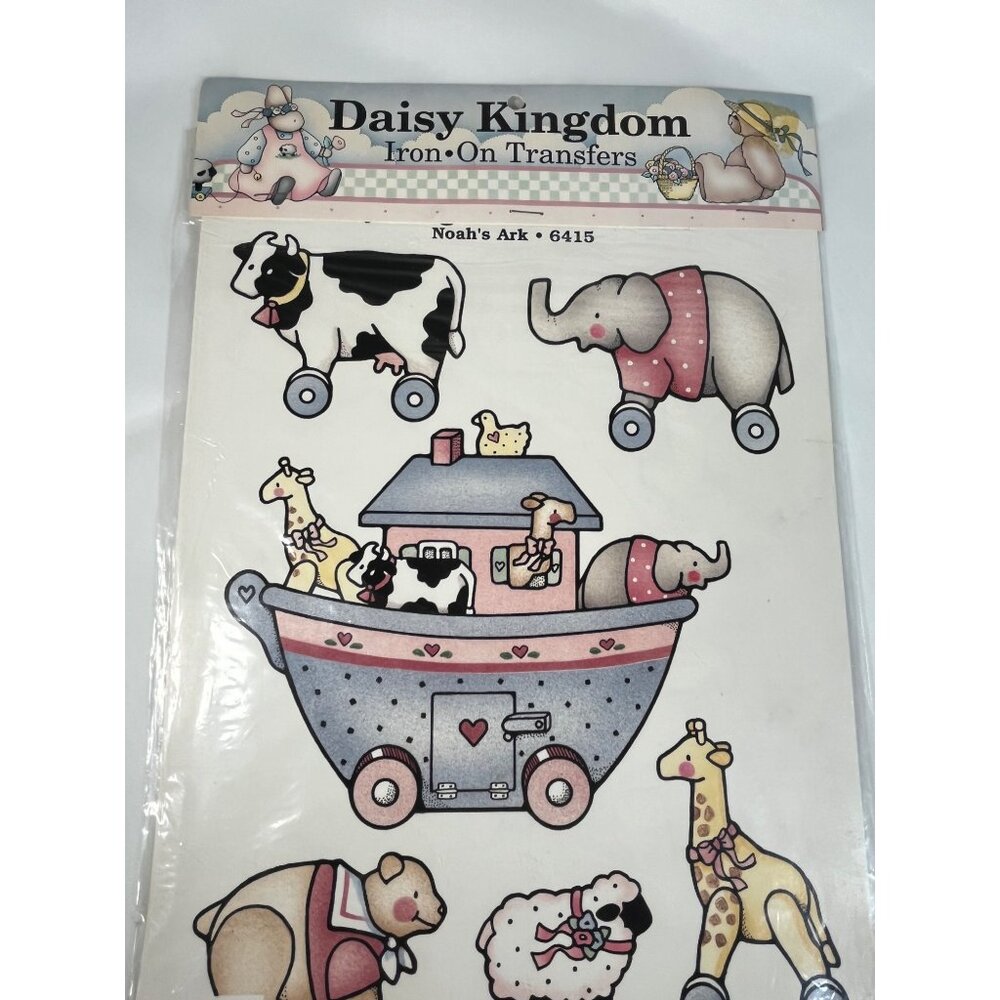 Vintage Daisy Kingdom Iron On Transfers Noah's Ark 6415 1980s Baby Nursery Room